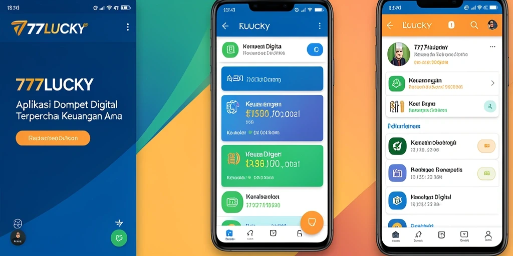 Antarmuka sederhana dan intuitif aplikasi Dompet Digital 777LUCKY.