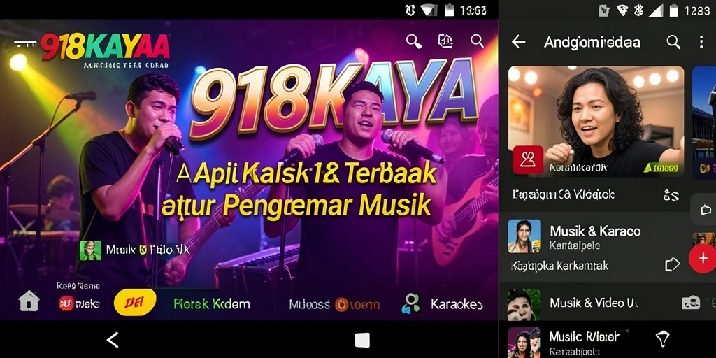Antarmuka aplikasi Karaoke 918KAYA yang menarik dan mudah digunakan.