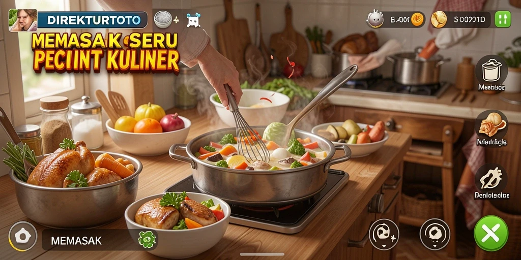 Tampilan antarmuka seru saat memasak di DIREKTURTOTO.