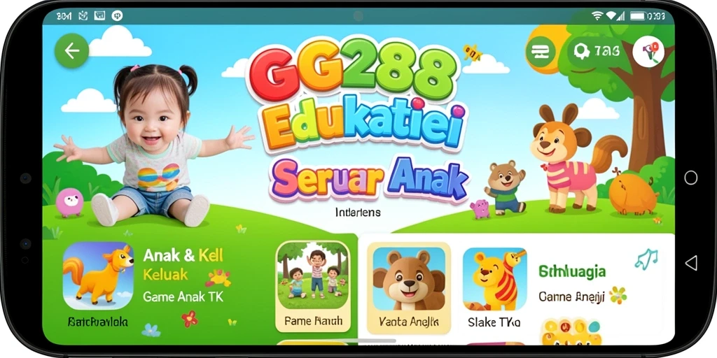 Antarmuka GG288 yang menarik dan interaktif untuk anak-anak.