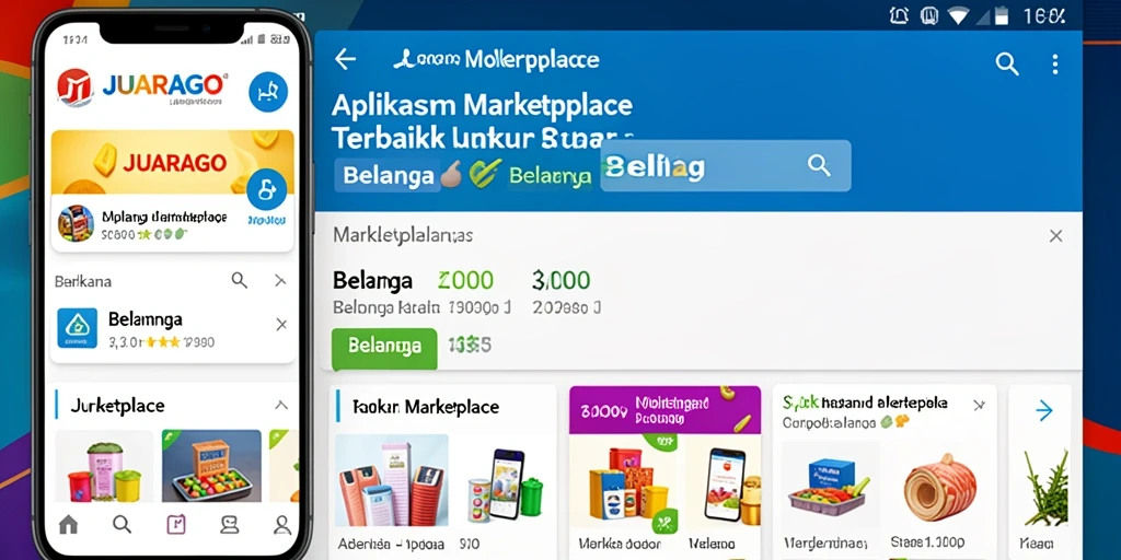 Antarmuka JUARAGO yang memudahkan belanja online dan penjelajahan produk.