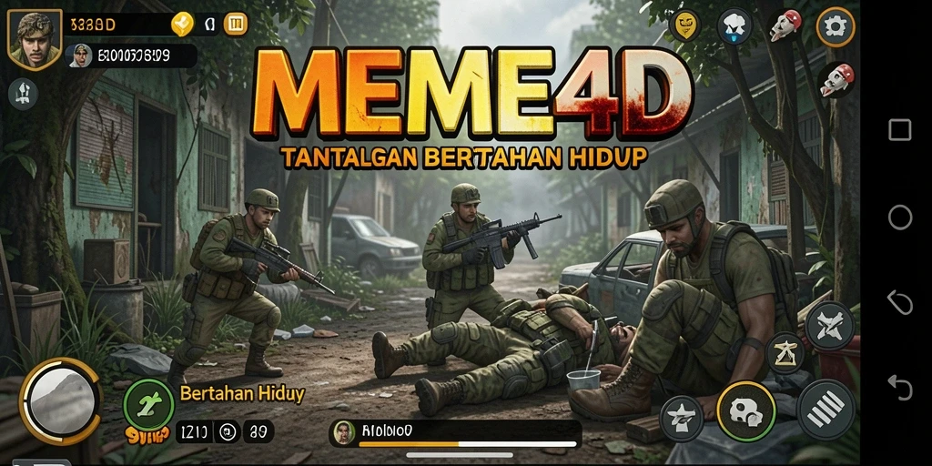 Antarmuka menarik dengan elemen bertahan hidup yang menantang.