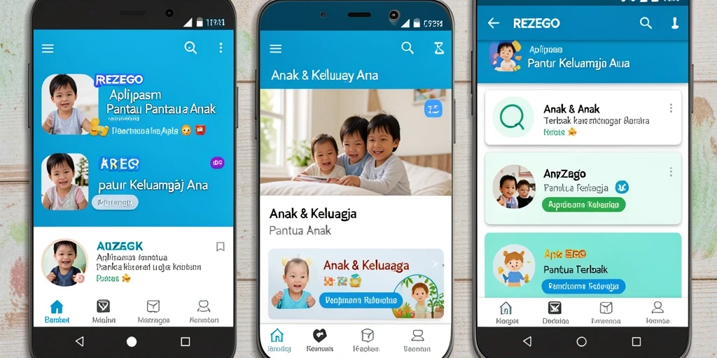 Antarmuka REZEGO menampilkan fungsi pemantauan anak dengan mudah.
