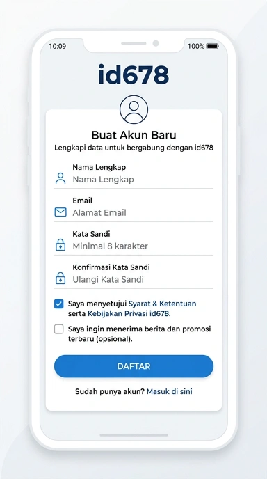 Cara Mudah Registrasi Akun id678 untuk Pengguna Android