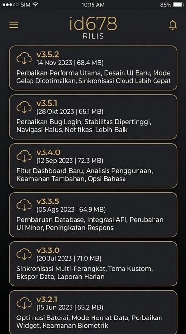 Riwayat Versi Aplikasi id678 untuk Pengguna Android